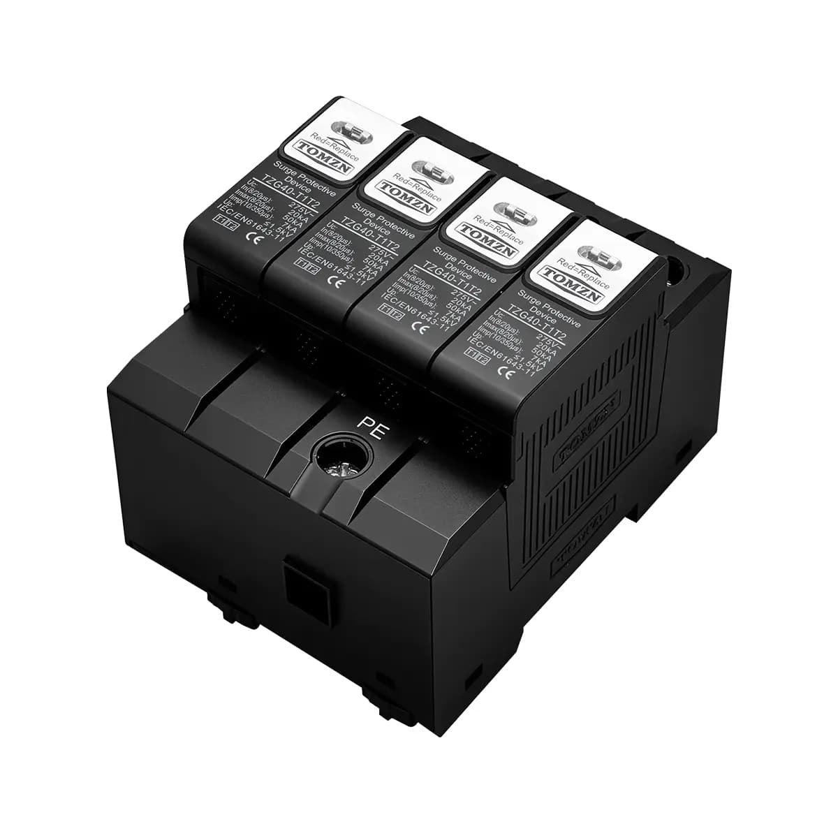 TOMZN 3 Phase 4 Pole AC SPD (Surge Protective Device) - TZG40-C (20KA-40KA) 420V image 2