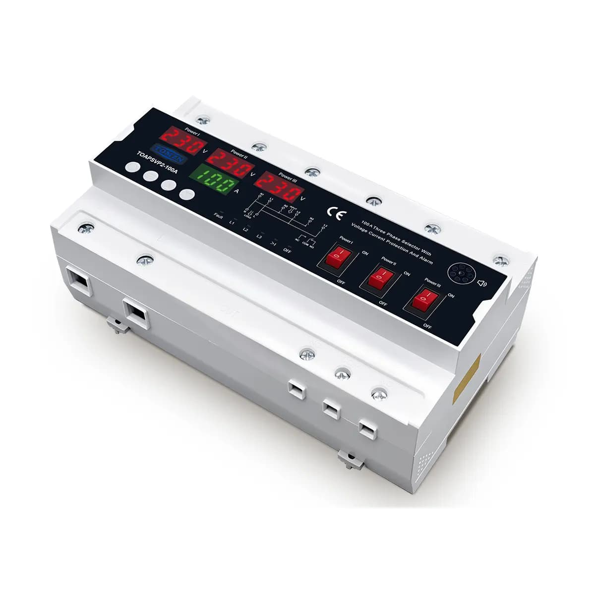 TOMZN 3 Phase Selector with Voltage Current Display and Protection (TOAPSVP2-100A) image 2